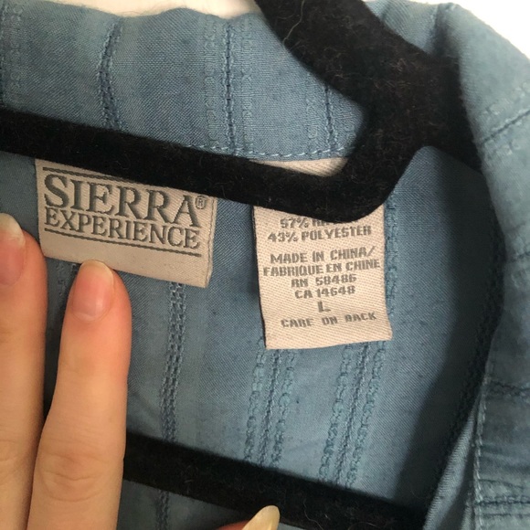 Blue Button up T - Picture 3 of 3